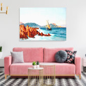 Bij Saint Raphael, Frankrijk, fijnschildering Canvas Afdruk (Insitu (Woonkamer))