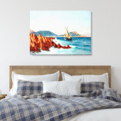 Bij Saint Raphael, Frankrijk, fijnschildering Canvas Afdruk (Insitu (Slaapkamer))