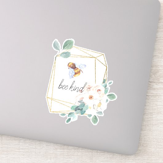 bij | Schattige Bumble Bee Waterverf Quote Sticker (Detail)