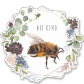 bij | Schattige Bumble Bee Waterverf Quote Sticker (Voorkant)