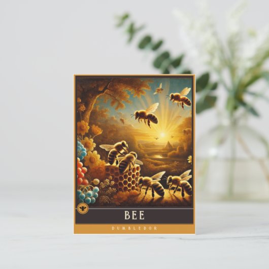 Bij | Schattige familie  Briefkaart (Staand voorkant)