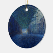 Bij schemering (nachtlandschap) (avondscène) keramisch ornament (Links)