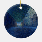 Bij schemering (nachtlandschap) (avondscène) keramisch ornament (Achterkant)