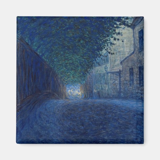 Bij schemering (nachtlandschap) (avondscène) magneet (Voorkant)