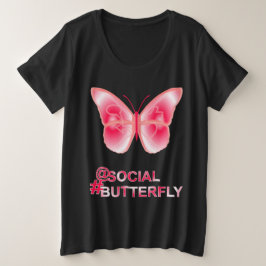 Bij Social Hashtag Vlinder Grote Maat T-shirt