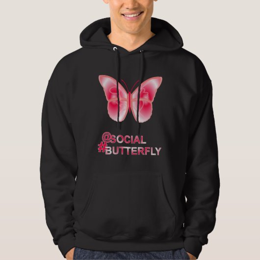 Bij Social Hashtag Vlinder Hoodie (Voorkant)