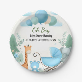 Bij Soft Boho Beer Blue Cub Welkom Baby Boy Shower Papieren Bordje