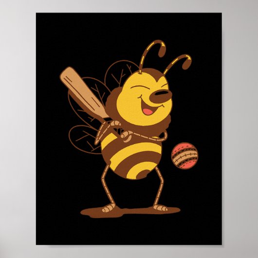 Bij speelt cricket poster (Voorkant)