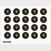 Bij speelt cricket ronde sticker (Vel)
