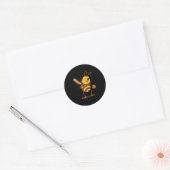 Bij speelt cricket ronde sticker (Envelop)