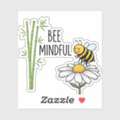 Bij sticker om mindful te zijn (Vel)