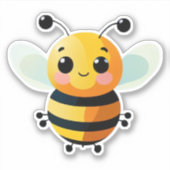 Bij sticker voor waterfles (Voorkant)