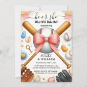 Bij Team Ball Game Pitch Fun Baseball Gender Revea Kaart (Voorkant)