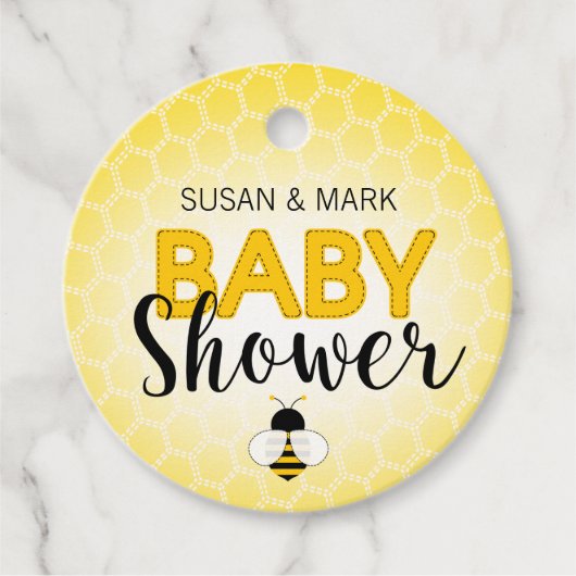 Bij thema baby shower Cirkel Label (Voorkant)