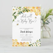 Bij Thema Baby Shower Uitnodiging (Staand voorkant)