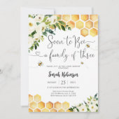 Bij-thema baby shower uitnodiging (Voorkant)