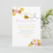 Bij-thema baby shower uitnodiging (Staand voorkant)