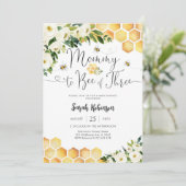 Bij-thema baby shower uitnodiging (Staand voorkant)