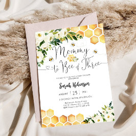 Bij-thema baby shower uitnodiging