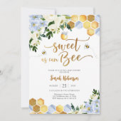 Bij-thema baby shower uitnodiging (Voorkant)