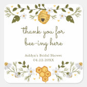 Bij-thema bruiloft feest sticker (Voorkant)