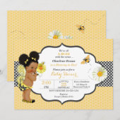 Bij Thema Geel Gouden Stip Meisje Wolkjes Kaart (Voorkant / Achterkant)