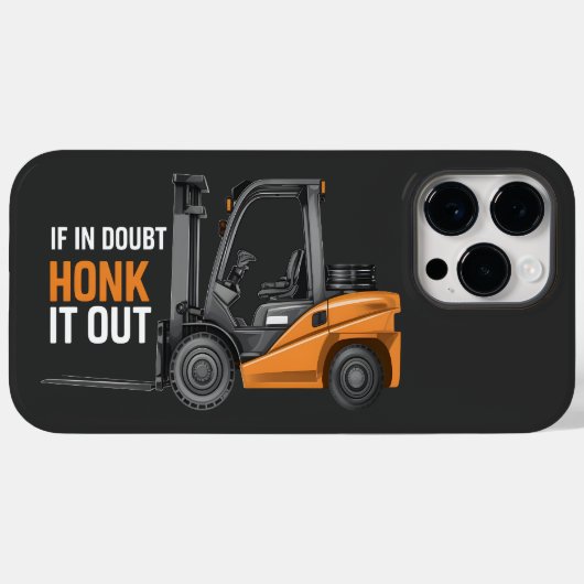 Bij twijfel sla het uit grappige heftruckchauffeur Case-Mate iPhone case (Achterkant (horizontaal))