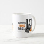 Bij twijfel sla het uit grappige heftruckchauffeur koffiemok (Voorkant rechts)