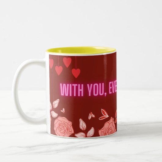 Bij u is elke slok zoeter-romantische koffie Mok (Links)