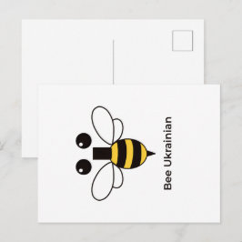 Bij Ukraïens Mooie Minimalistische Bij Ansichtkaar Briefkaart