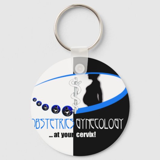 BIJ UW CERVIX - OB / GYN (GYNECOLOGIST HUMOR) SLEUTELHANGER (Voorkant)