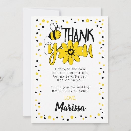 Bij verjaardag bedankkaarten kaart (Voorkant)