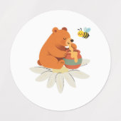 Bij Verjaardagssticker Set Labels (Design 2)