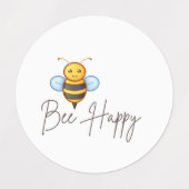 Bij Verjaardagssticker Set Labels (Design 1)