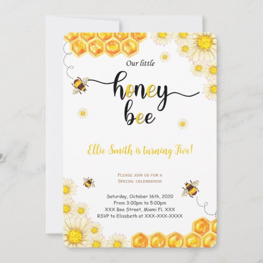 Bij verjaardagsuitnodiging kaart (Voorkant)