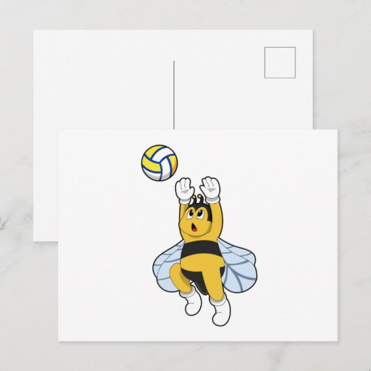 Bij Volleybal Sporten Briefkaart (Voorkant / Achterkant)