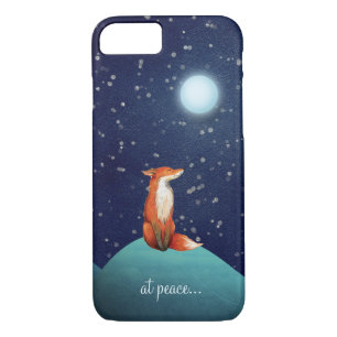 bij vrede ~ Charming Fox zit onder een volle maan iPhone 8/7 Hoesje