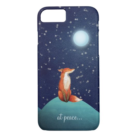 bij vrede ~ Charming Fox zit onder een volle maan Case-Mate iPhone Case (Achterkant)
