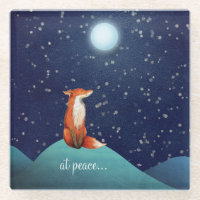 bij vrede ~ Charming Fox zit onder een volle maan