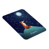 bij vrede ~ Charming Fox zit onder een volle maan Magneet (Rechterzijde)