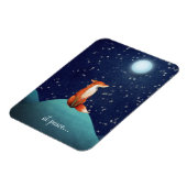 bij vrede ~ Charming Fox zit onder een volle maan Magneet (Linkerzijde)