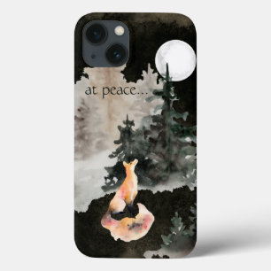 bij vrede ~ Fox en Full Moon Woodland Case-Mate iPhone Case