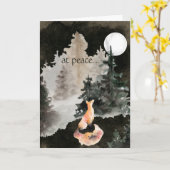 bij vrede ~ Fox en Full Moon Woodland Kaart (Gele Bloem)