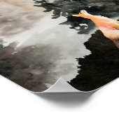 bij vrede ~ Fox en Full Moon Woodland Poster (Hoek)