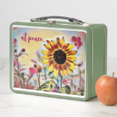 bij vrede  Gele Zonnebloem en Roze Bloemen (In situ)