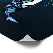 bij vrede ~ Moon Psychedelic Trippy Orca Whale Poster (Hoek)