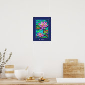 bij vrede - Prachtige roze Lotus Flower Scene Poster (Keuken)