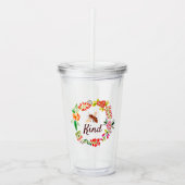 Bij vriendelijk bloemstuk   acryl drinkbeker (Voorkant)