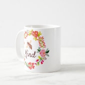 Bij vriendelijk bloemstuk koffiemok (Voorkant links)