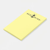 Bij vriendelijke gele en zwarte hommel post-it® notes (Schuin)